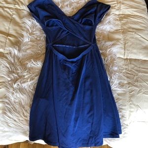 Beautiful designed back blue dress